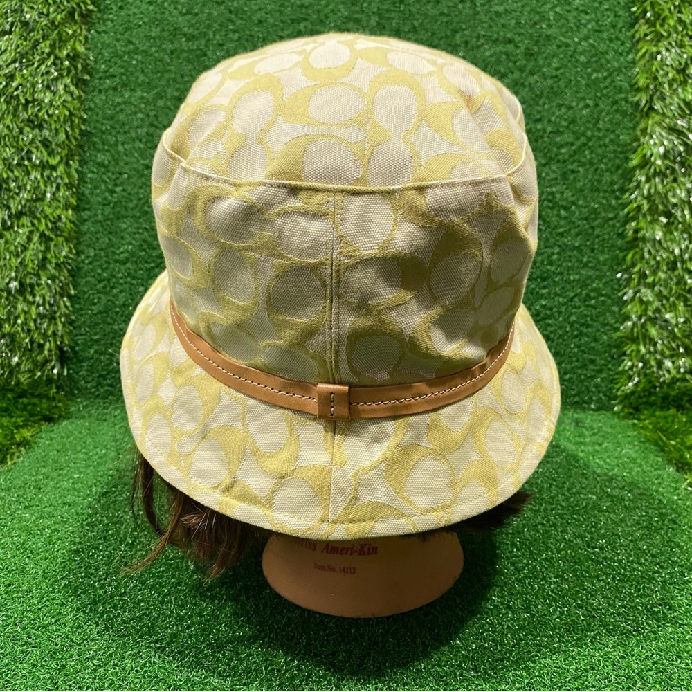 Vintage Coach Green Signature Bucket Hat Sz S Women’s - Picture 4 of 9